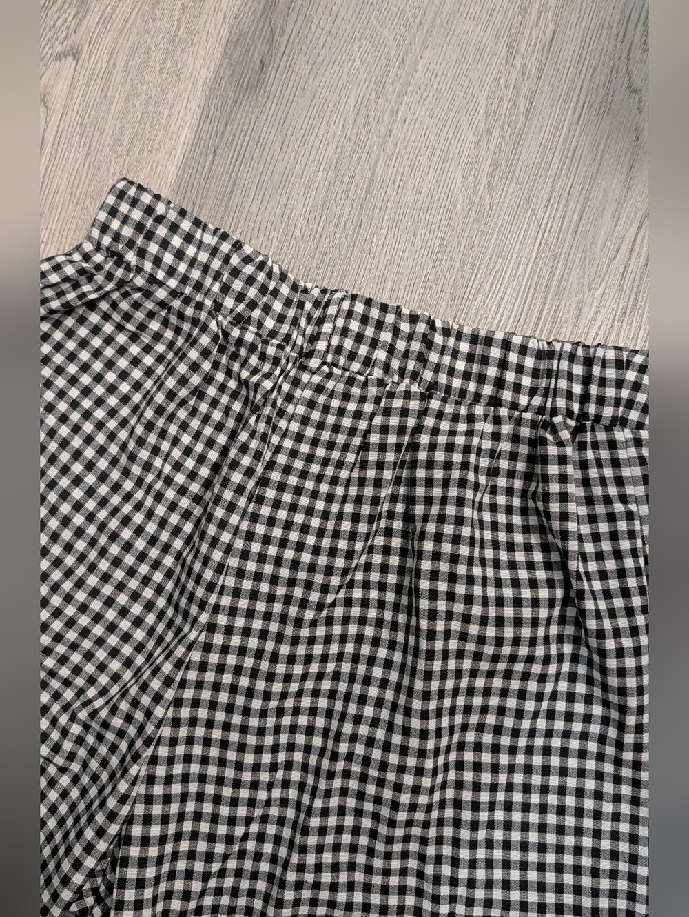 Black White Gingham Bermuda Shorts Medium Cottagecore Soft Goth Retro - Picture 6 of 12